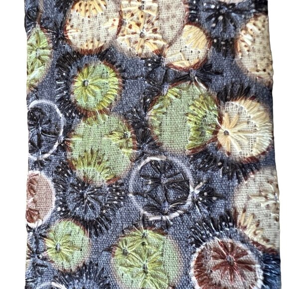 Vintage Embroidered Circles Dots Retro Glasses Case - Picture 4 of 7